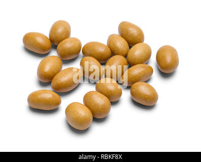 Group of Covered Peanuts Snack Isolated on a White Background. Stock Photo