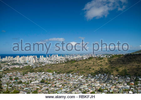 Palolo valley aerial Oahu Hawaii N Pacific Stock Photo - Alamy