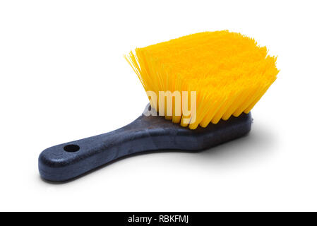 Small Hand Cleaning Brush Isolated on White Background. Stock Photo