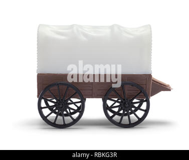 Side View of a Covered Wagon Isolated on White Background. Stock Photo