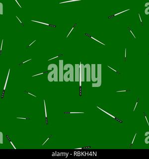Seamless pattern of kitchen knives on a colored background. Vector illustration in 3d style Stock Vector