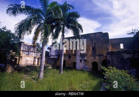 Mbweni Ruins Zanzibar Tanzania.  About 5km south of Zanzibar Town, Mbweni was the site of a 19th-century UMCA mission station that was used as a settl Stock Photo