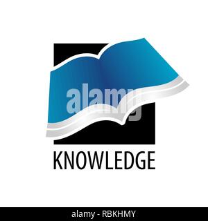 Knowledge. Square open book icon logo concept design template idea Stock Vector