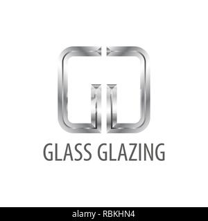 Glass glazing. Shiny grey initial letter GG logo concept design template idea Stock Vector