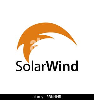 Solar Wind. Abstract illustration solar wind icon logo concept design template idea Stock Vector