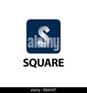 Square. Shiny initial letter S logo concept design template idea Stock Vector