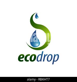 Eco Drop. Abstract illustration water drop logo concept design template idea Stock Vector