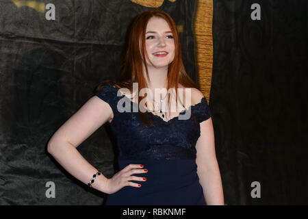 London, UK. 10th Jan 2019. Caitlin Blackwood Arrivers at The Gold Movie Awards at Regent Street Cinema on 10 January 2019, London, UK. Credit: Picture Capital/Alamy Live News Stock Photo