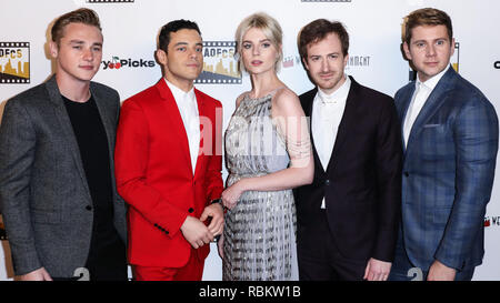 HOLLYWOOD, LOS ANGELES, CA, USA - JANUARY 09: Ben Hardy, Rami Malek, Lucy Boynton, Joseph Mazzello and Allen Leech arrive at the 2nd Annual Los Angeles Online Film Critics Society Award Ceremony held at the Taglyan Cultural Complex on January 9, 2019 in Hollywood, Los Angeles, California, United States. (Photo by David Acosta/Image Press Agency) Stock Photo
