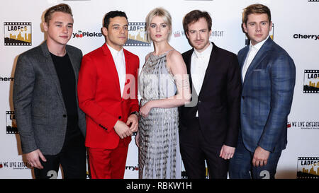 HOLLYWOOD, LOS ANGELES, CA, USA - JANUARY 09: Ben Hardy, Rami Malek, Lucy Boynton, Joseph Mazzello and Allen Leech arrive at the 2nd Annual Los Angeles Online Film Critics Society Award Ceremony held at the Taglyan Cultural Complex on January 9, 2019 in Hollywood, Los Angeles, California, United States. (Photo by David Acosta/Image Press Agency) Stock Photo