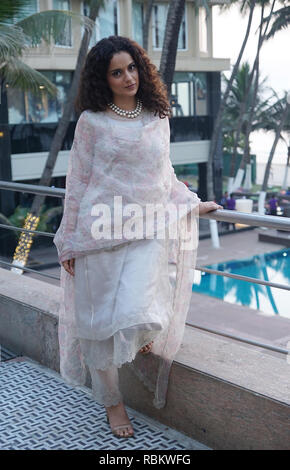 MUMBAI, INDIA 10th JAN 2019 : Kangana ranaut spotted at novotel hotel, juhu, mubai  for media interview on 10th jan 2019. Photo by Prodip Guha Credit: Prodip Guha/Alamy Live News Stock Photo