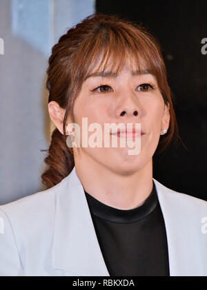 Japanese three-time Olympic wrestling gold medalist Saori Yoshida attends the press conference for her retirement in Tokyo, Japan on January 10, 2019. Credit: AFLO/Alamy Live News Stock Photo