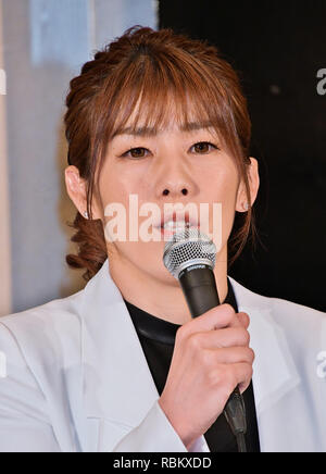 Japanese three-time Olympic wrestling gold medalist Saori Yoshida attends the press conference for her retirement in Tokyo, Japan on January 10, 2019. Credit: AFLO/Alamy Live News Stock Photo