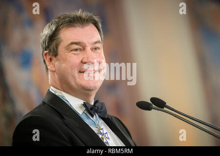 11 January 2019, Bavaria, München: Markus Söder (CSU), Prime Minister of Bavaria, speaks at the New Year's Reception of the Bavarian State Government in the Residence. Photo: Matthias Balk/dpa Stock Photo