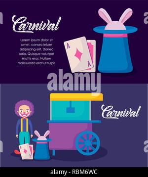 carnival celebration infographic icons vector illustration design Stock Vector