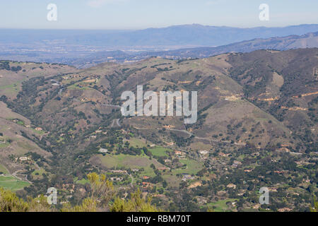 View towards Carmel Valley from Garland Ranch Regional Park, California Stock Photo