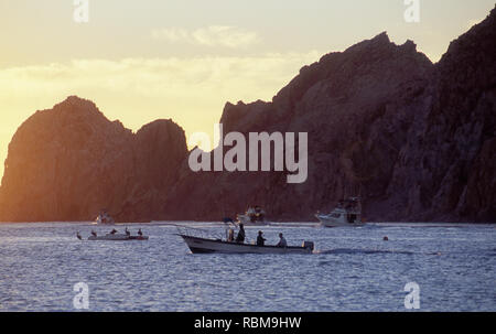 Fisherman heading out to sea at Cabo San Lucas in Baja Mexico
