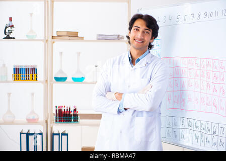 Young chemist working in the lab Stock Photo