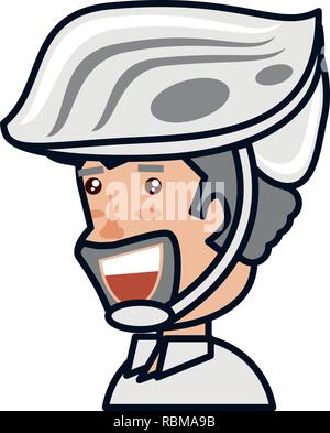 man cyclist with beard and helmet security vector illustration design Stock Vector