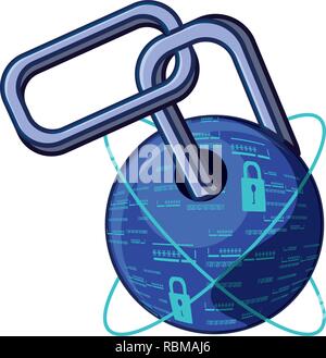 sphere browser with chains vector illustration design Stock Vector