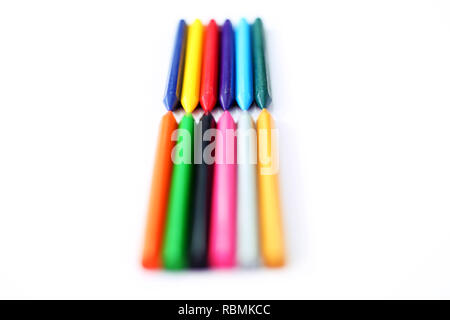 Different colored pencils. Isolated on the white background. Stock Photo