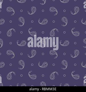 Paisley hand drawn geometrical vector seamless pattern. Abstract exotic illustration for surface design, textile, wrapping paper, wallpaper, phone cas Stock Vector