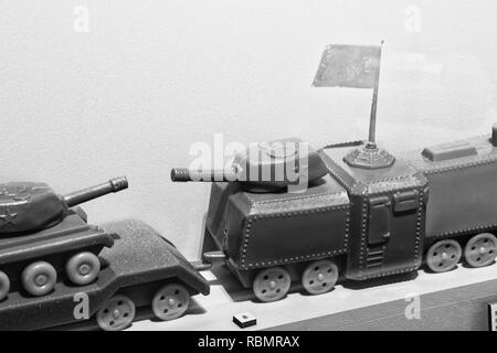 Photo old toys, armored train Stock Photo