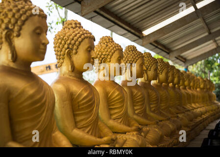 Golden statues on the island of Phuket Thailand. Day 19 December 2018