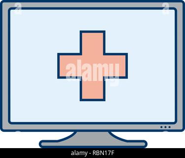 Vector Online Medical Help Icon Stock Vector