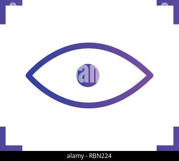 Eye scan icon Flat set in black and white color outline vector Stock ...
