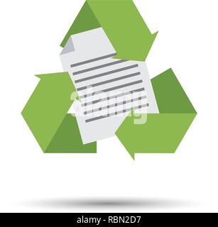 Flat design paper recycling vector icon Stock Vector