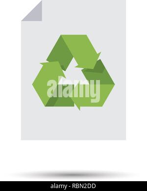 Flat design paper recycling vector icon Stock Vector