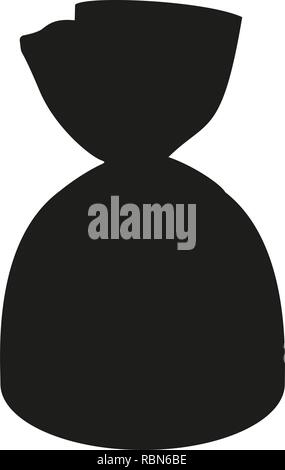 Black and white chocolate candy silhouette Stock Vector