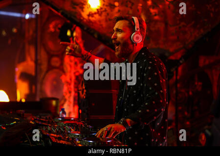 french superstar dj david guetta performing live at tomorrowland electronic dance music festival Stock Photo