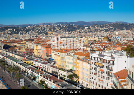 Panorama of Nice from Colline du Château, France Stock Photo
