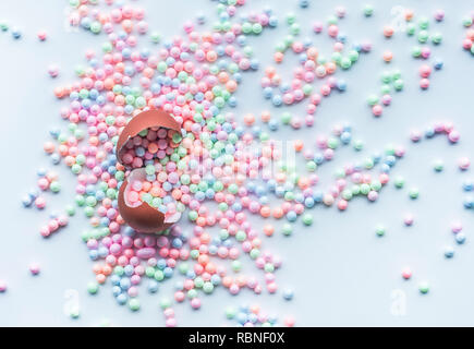 Colorful Polystyrene foam with egg on white background.creativity concepts Stock Photo
