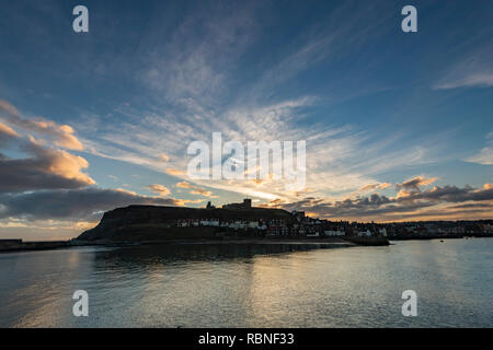 December Dawn Whitby, North Yorkshire Stock Photo