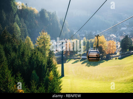 Cable car or gondola from Ortisei to Seceda in Dolomites, Italy Stock Photo