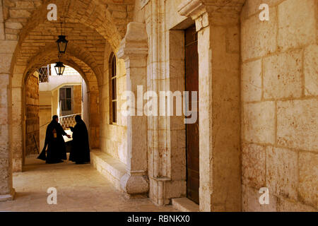 Monastery of Notre Dame de Seydnaya, at the village of Seydnaya. Qalamoun. Syria, Middle East Stock Photo