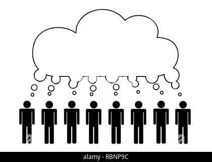 many people develop a common idea pictogram vector illustration EPS10 Stock Vector