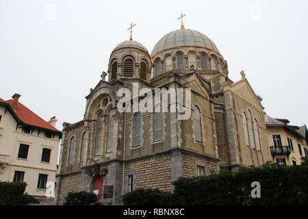 The russian orthodox church in Biarritz (France). Stock Photo