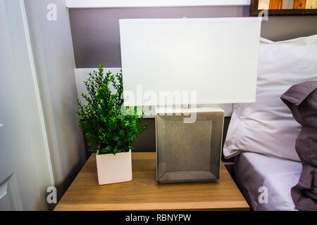 Modern Square Lamp And Shade Stock Photo
