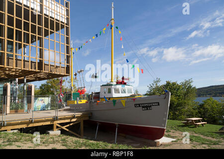 La Gaspesienne boat outside the Musée de la Gaspésie (Museum of
