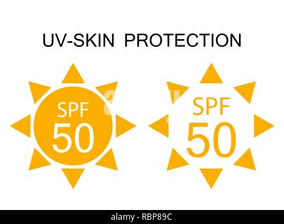 UV-Protection Sun Sign Icon Collection Set. Vector Illustration Stock Vector