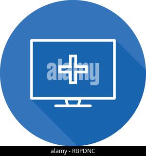 Vector Online Medical Help Icon Stock Vector