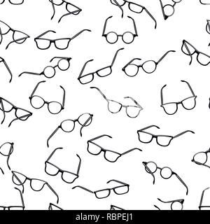 Seamless retro sunglasses on white background Stock Vector
