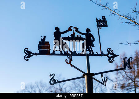 Weather vane at the Robert Burns museum, Alloway, Ayr, Scotland, with the style from the Bard's famous poem 'Tam O'Shanter' Stock Photo