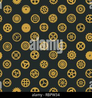 Victorian era seamless pattern design. Steampunk cogwheels digital ...