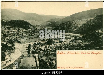 00700-Eberstein-1898-Schloß, Blick ins Murgtal-Brück & Sohn Kunstverlag. Stock Photo