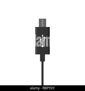 Micro USB cables. Vector illustration flat Stock Vector